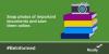 Graphic image of four brightly covered books with a camera sitting on top of the stack, against a green background. Snap photos of important documents and save them online. #BeInformed